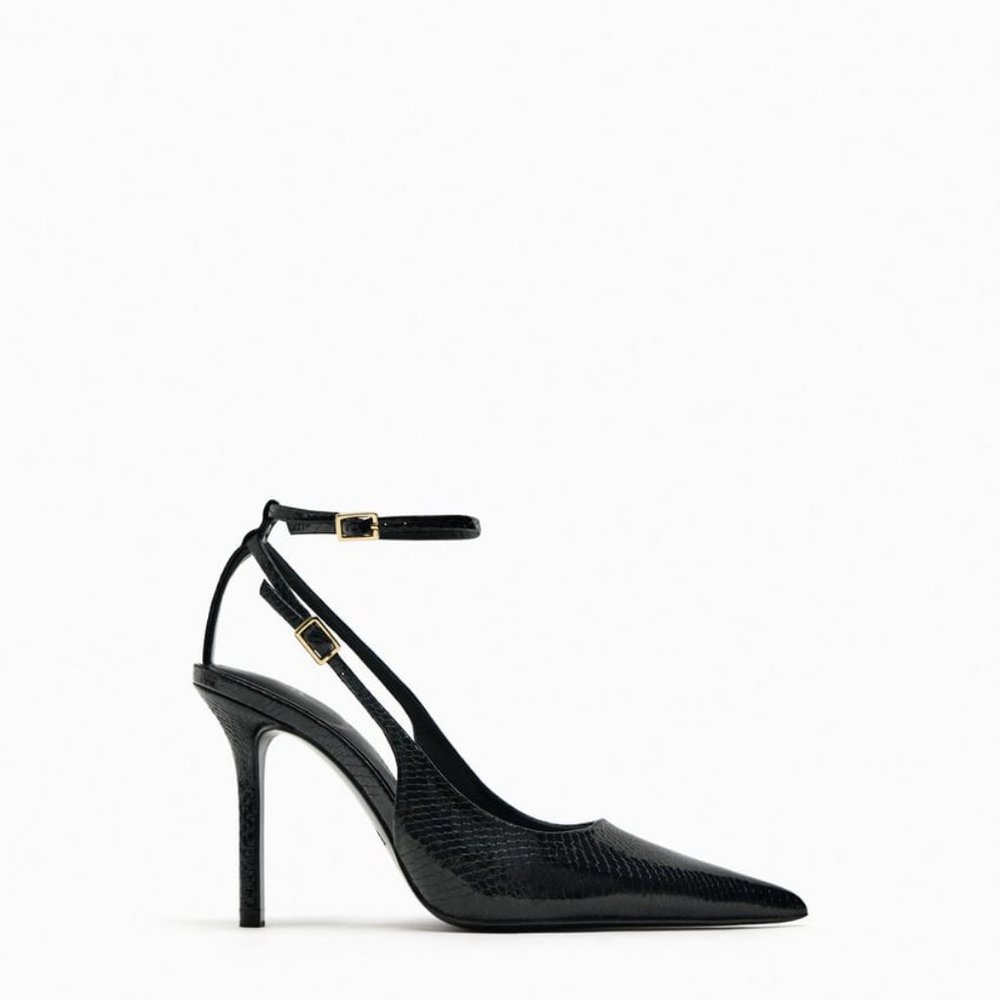 Zara Animal Print Slingback Heels